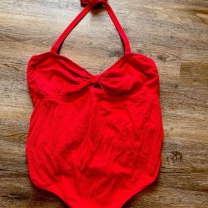 Red maternity swimsuit